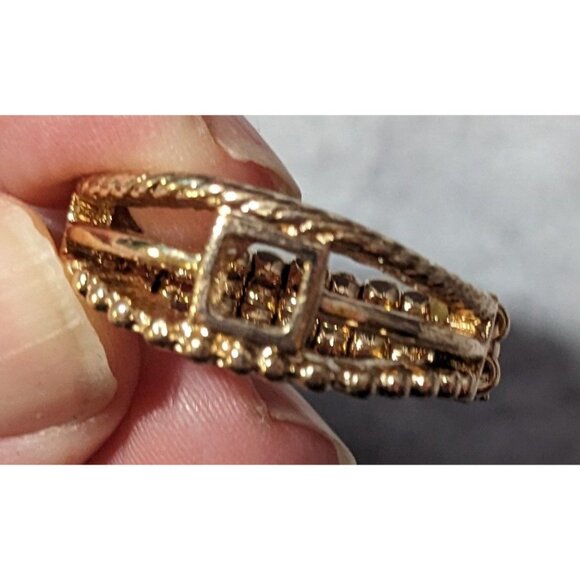 Paparazzi A Square Deal Gold Tone Stretch Ring Size 8 - Picture 13 of 14